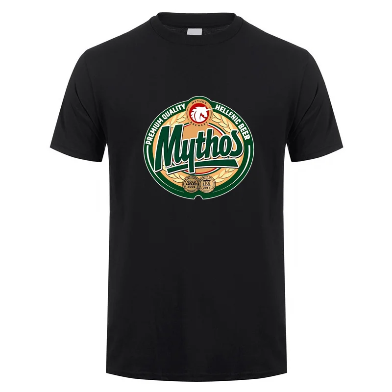 Hellenische Griechische Bier Mythos T Hemd Männer Casual Mythos Griechischen Brauerei T-shirts Sommer Kurzarm Baumwolle Mans Cool Tops DZ-029