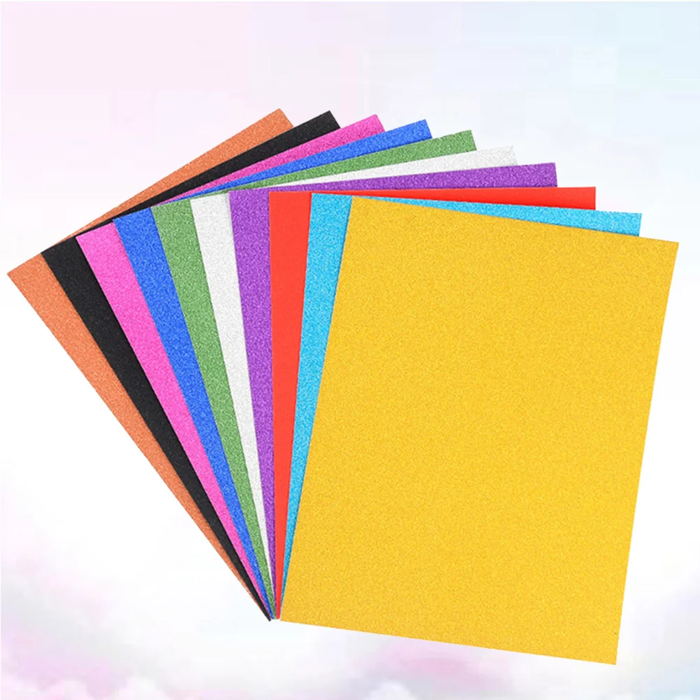 30 Uds. De hojas artesanales de papel con purpurina metálica A4, calcomanías decorativas para papelería hecha a mano, decoración del hogar, arte en papel