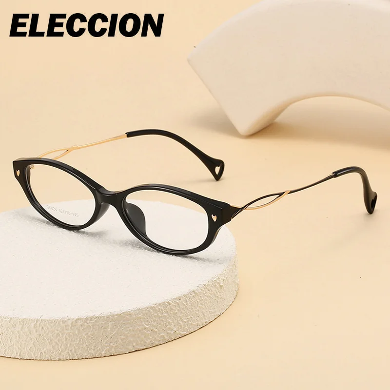 ELECCION Lady Elegant Glasses Slim Design Wine Red Gradient Color Myopia Reading Eyeglasses for Anti Blue Ray Lenses Female