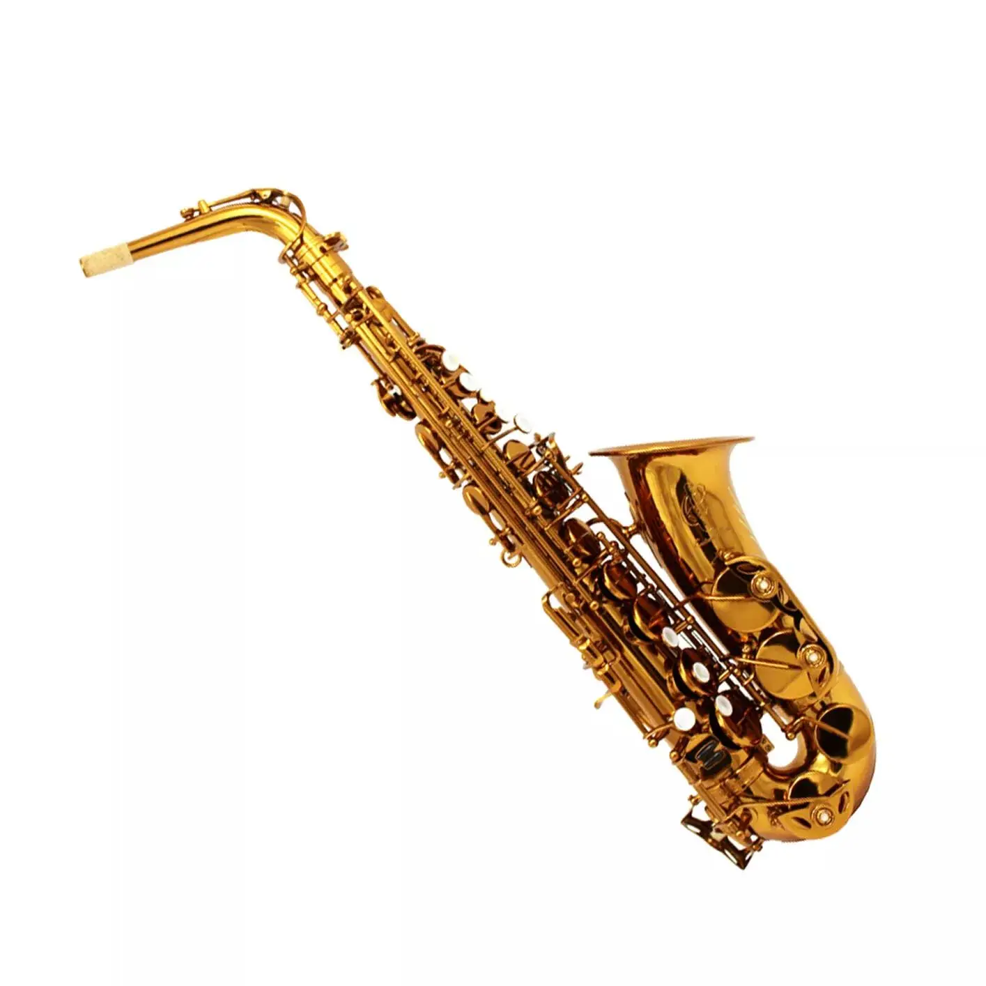 Eastern music dark gold lacquered alto saxophone Mark VI type high grade PC case