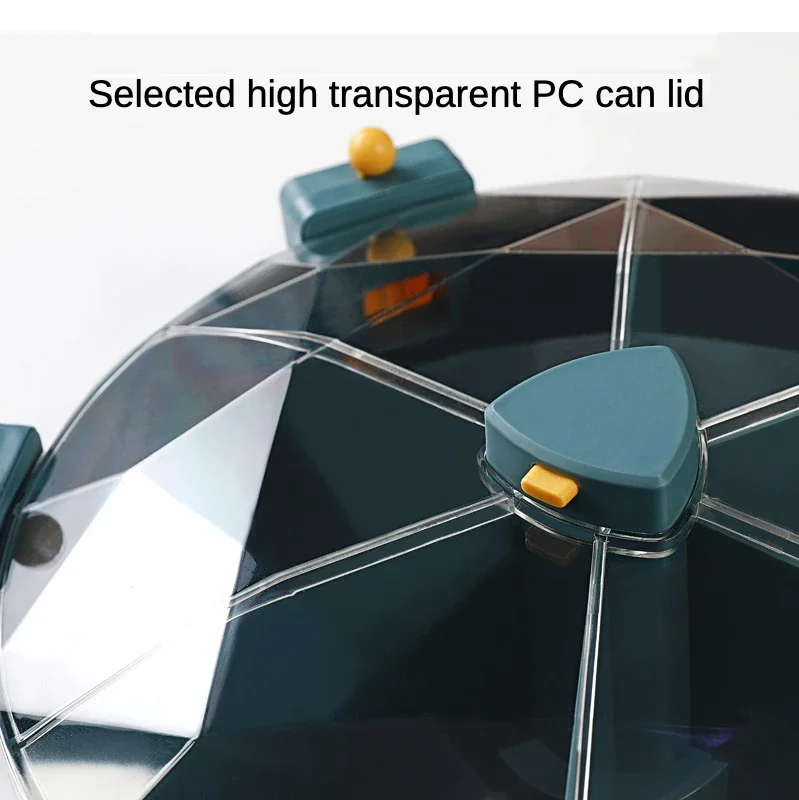 Grains Container Storage Box Wall-Mounted Seperated Cereals Dispenser Moisture-Proof Rice Bucket Rotary Compartment Grain Bucket