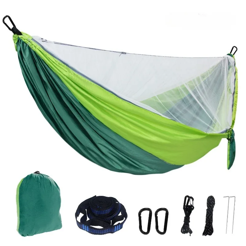 

Portable Quick Setup 290*140cm Travel Outdoor Camping Hammock Hanging Sleeping Swing Bed with Mosquito Net