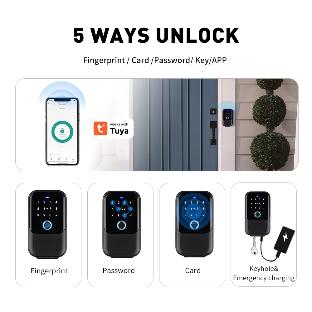 Wireless Smart Tuya High Security IP65 Waterproof Ourdoor Digital Key Card Fingerprint Key Box