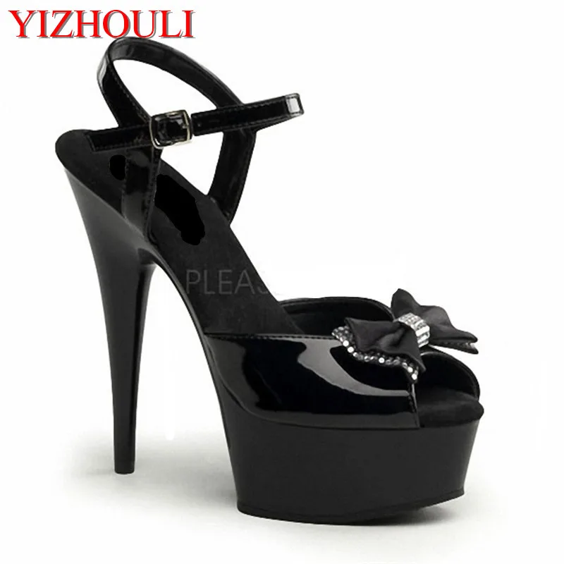 15 cm high heels thin hollow out clubbing and fish mouth shoes high-heeled waterproof euramerican star small yards dance shoes