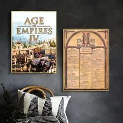 Age of Empires II Canvas Poster No Framed Poster Kraft Club Bar Paper Vintage Poster Wall Art Painting Bedroom Study Stickers