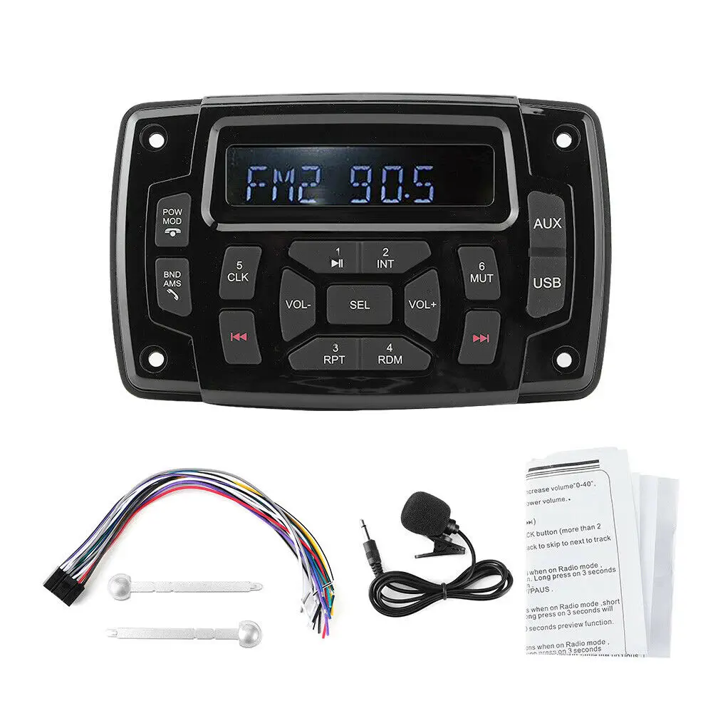 

Marine Bluetooth Receiver, MP3 Player, 12V FM AM Receiver Stereo Receiver for Marine Boat Marine Stereo