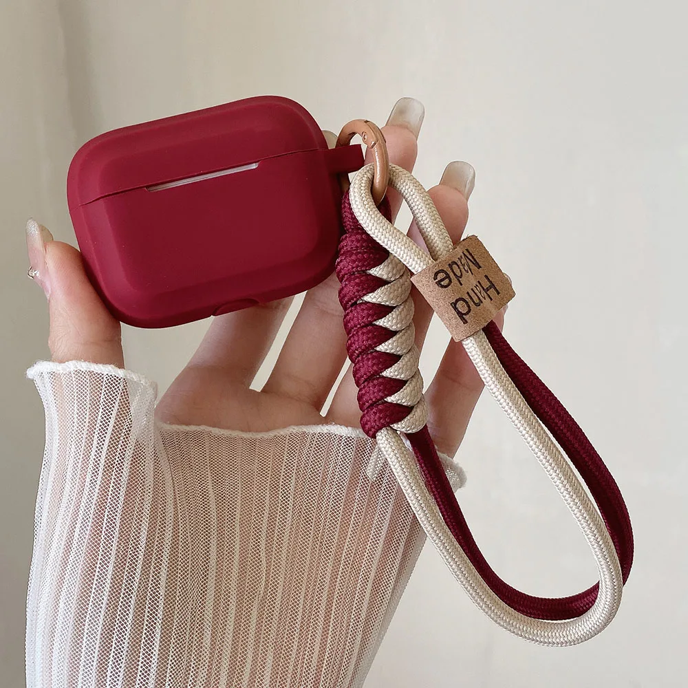 Soft Silicone Case for AirPods with Wrist Strap 4