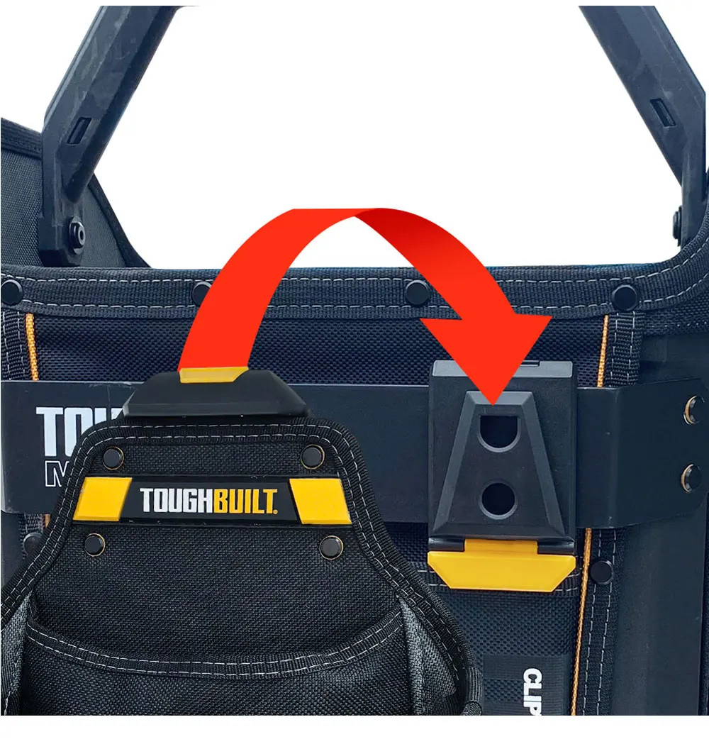 TOUGHBUILT TB-CT-150 ClipTech-Naben, 3er-Pack, robuster Schnellclip für alle ClipTech-Taschen, Werkzeuggürtel, Handwerker – Detail 4