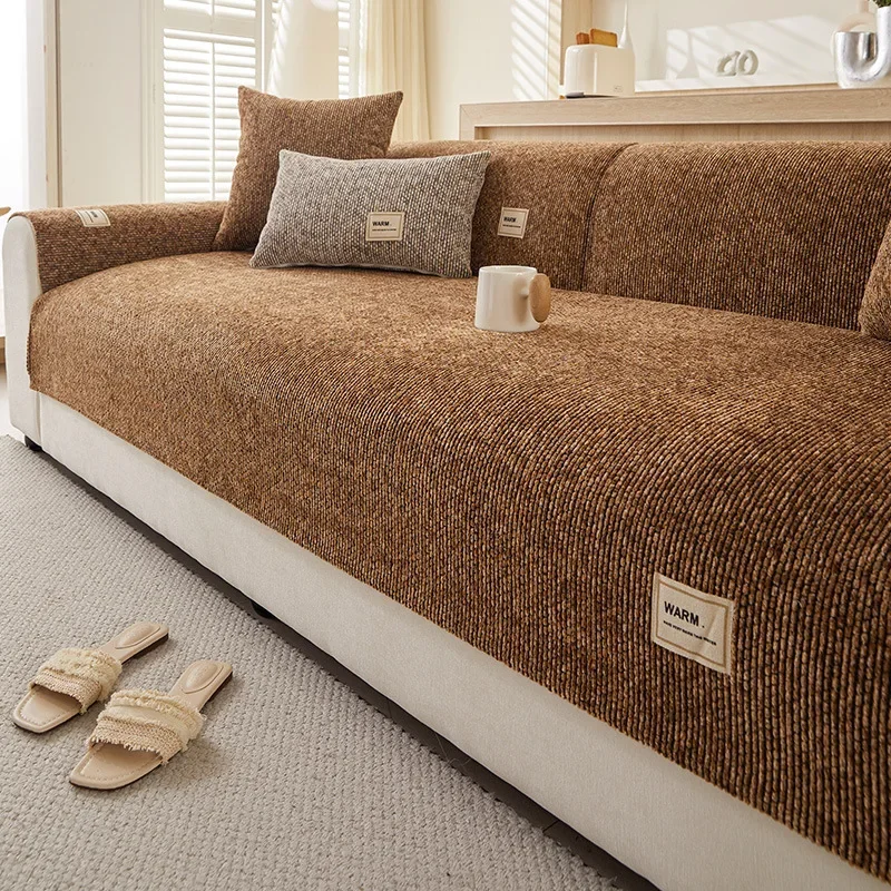 Minimalist Style Thickened Sofa Cover One-piece Anti Slip Cushion Breathable Sofa Cover Fabric All Season Universal Minimalist