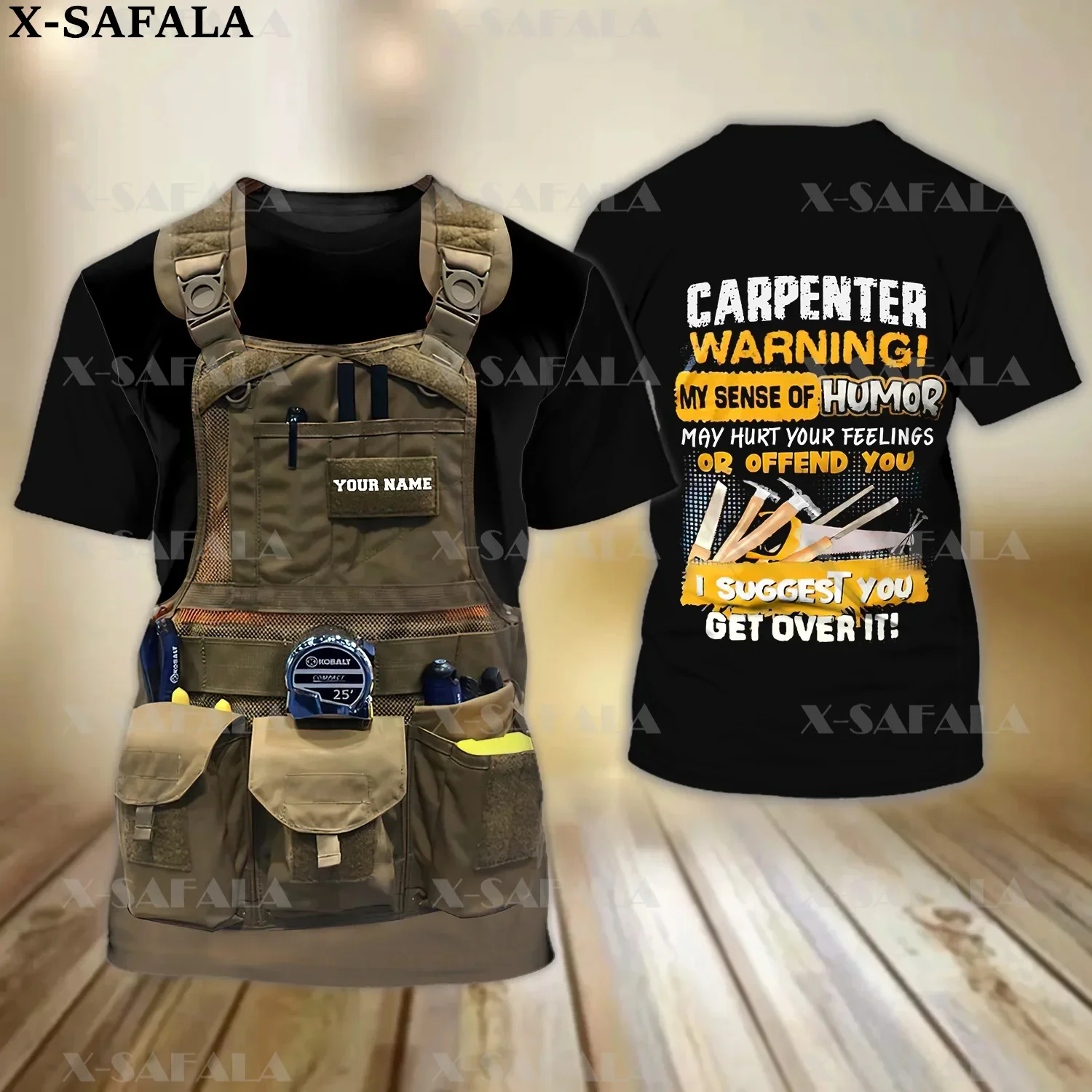 Custom Name Carpenter Logger Woodwork 3D Print High Quality Milk Fiber T-shirt Summer Round Neck Men Female Casual Top-4