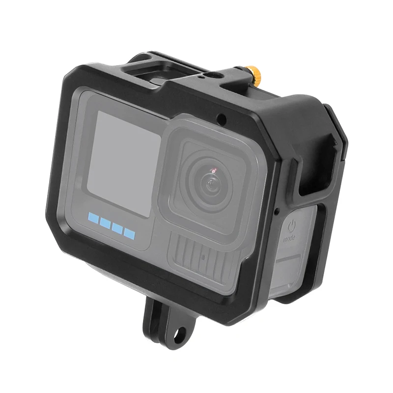 Aluminium Frame Cage for GoPro 13 12 11 10 9 Double Clod Shoe Mount Mic Light Holder Protective shell Cover Action Accessories