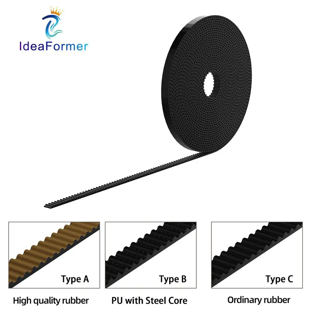 

2/5 метров GT2-6mm Ширина ремня ГРМ 6 мм 10 мм GT2 Ремень полиуретан со стальным сердечником Ремень ГРМ 2GT для Reprap части 3D принтера.