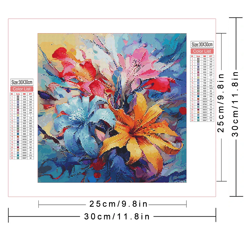 AZQSD Diamond Painting Sunflower Flower Cross Stitch Lily Embroidery Rose Full Round Drill Picture Of Rhinestones Gift