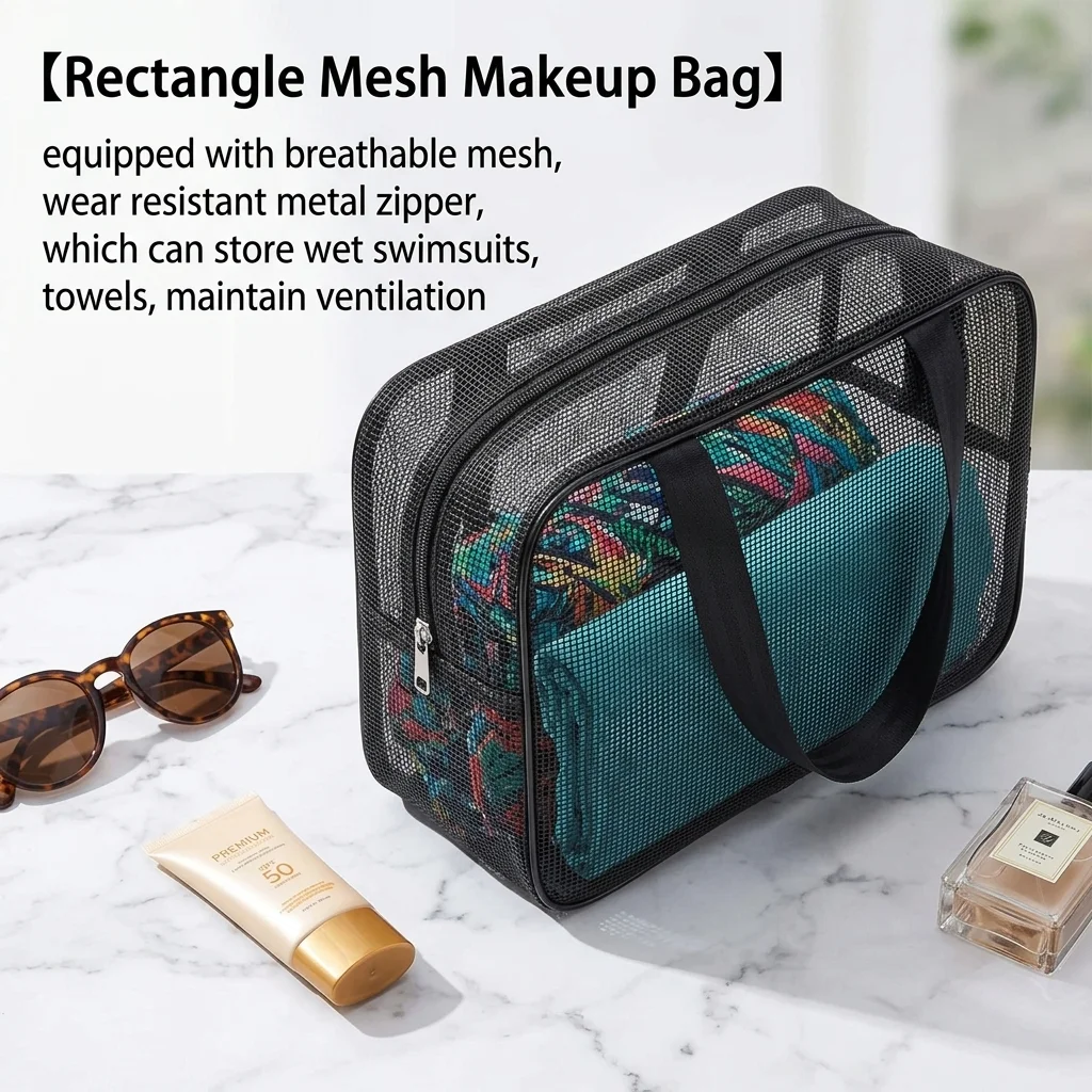 Multifunctional Mesh Showe Caddy Shower Bag Large Capacity Portable Toiletry Organizer for Quick Access to Bathroom Products