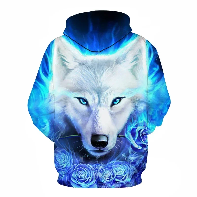 3D-Druck Hoodie mit Wolf-Motiv für Herren und Damen, modischer, lässiger Oversize-Pullover, Hip-Hop, Harajuku, Streetwear – Detail 3