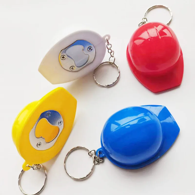 1Pcs Helmet Hard Hat Keychain Holiday Creative Safety Helmet Opener Keying Jewelry Gift Plastic 3D Helmet Pendant Key Holder