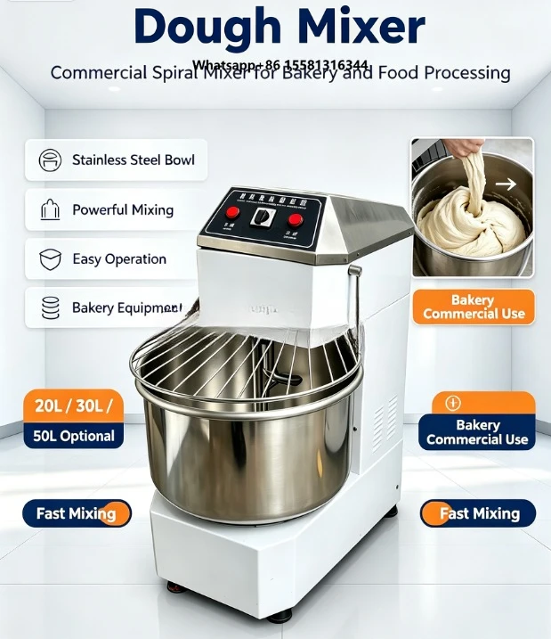 High Quality Food Grade Stainless Steel Automatic Commercial Dough Mixer Flour Machine