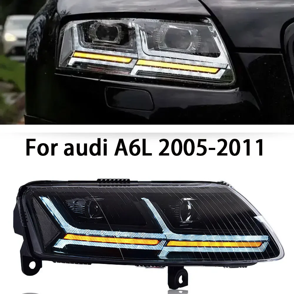 

Head Lamp for Audi A6L LED Headlight 2005 2006 2007 2008 -2011 A6 DRL Signal Head Lamp Assembly Modified Automotive Accessories