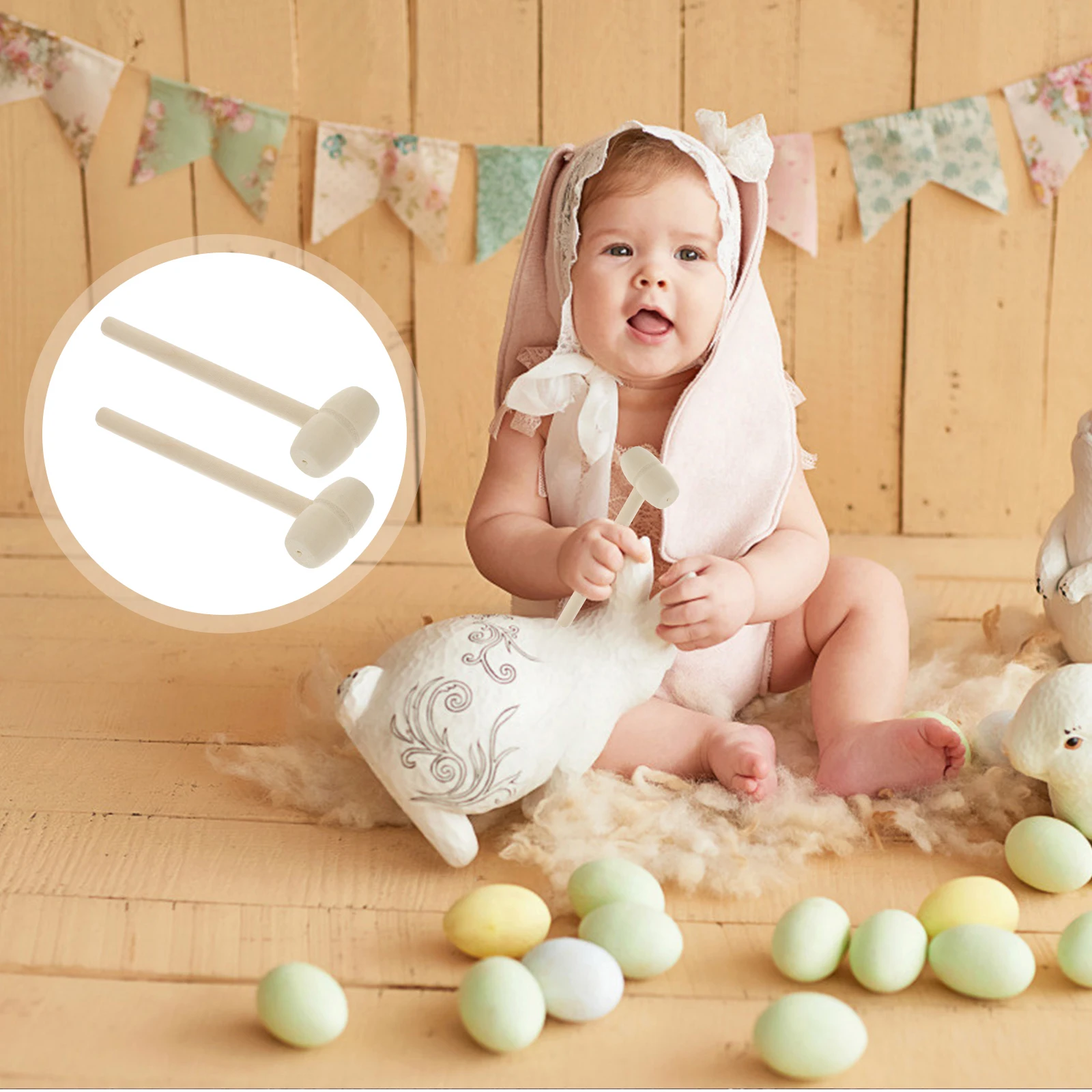 

36 Pcs Wooden Hammer Toy Kids Mallet Safe Natural Wood Hand Training Exercise Parent Child Interactive Birthday Gift for Boys