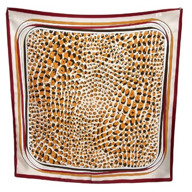 100% Mulberry Silk Square Scarf Women Elegant Leopard Print Medium Scarf Gift Custom