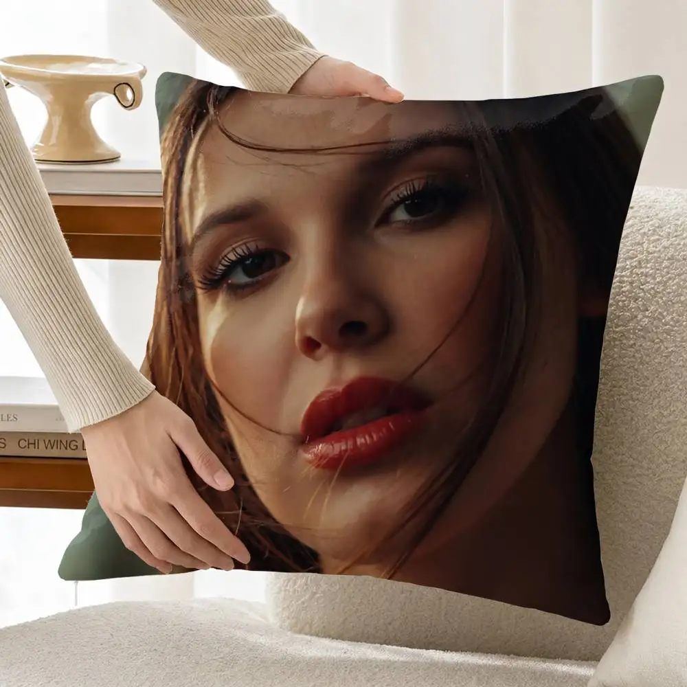 M-Millie Bobby Brown Custom Double Sided Print Square Pillow Cushion Cover