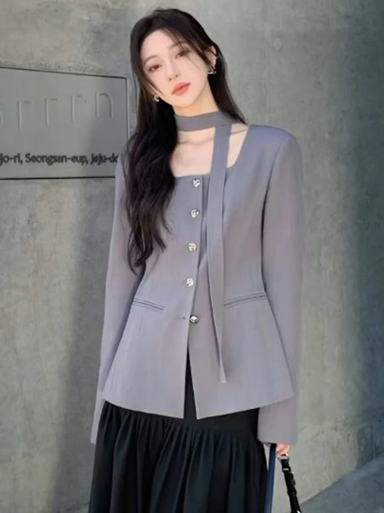 Blazer d'extérieur pour femme, manteau à la mode, tenue de bureau, 2024