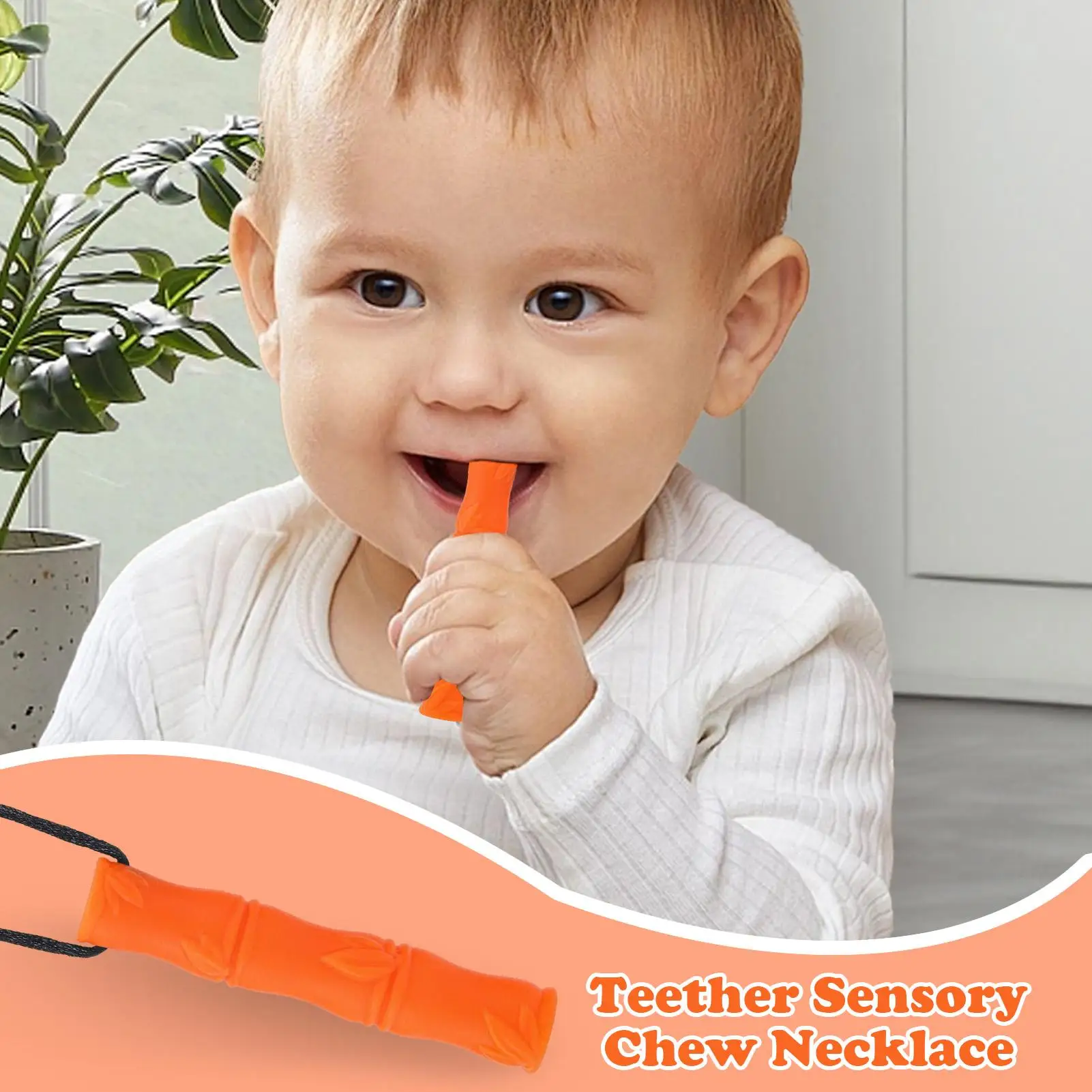 Chewy Necklace Sensory Portable Food-Grade Silicone Chew Necklace Teething Toys Baby Pacifiers Development Toys For Car Travel
