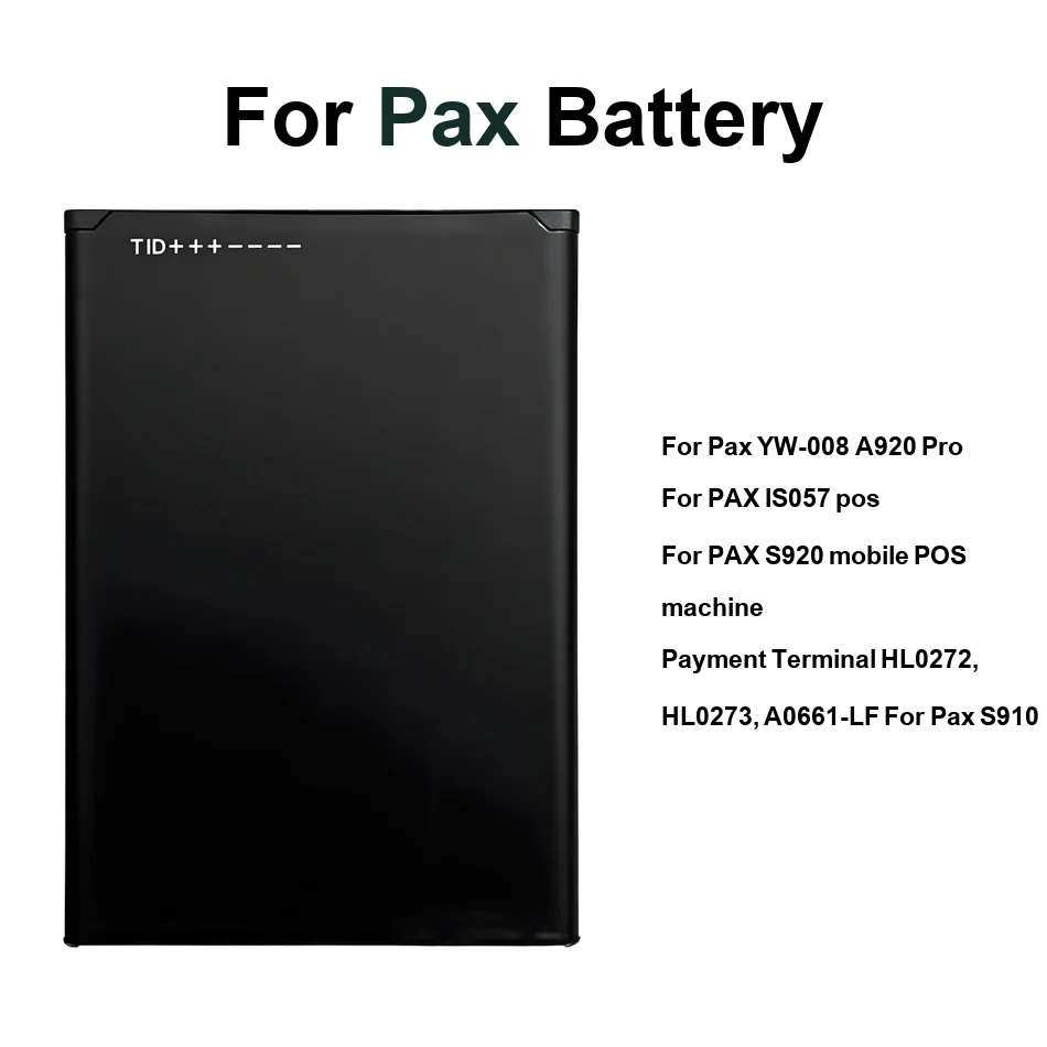 Аккумулятор для быстрой зарядки A0661-LF 1s1112 1900-5150 мАч для POS-терминалов Pax IS057, S910, S920, YW-008 Pro Аккумулятор для быстрой зарядки A0661-LF 1s1112 1900-5150 мАч для POS-терминалов Pax IS057, S910, S920, YW-008 Pro