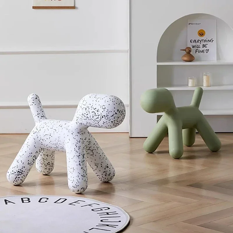 

Multifunctional Ottoman Footrest Nordic Creative Shoe Changing Stool Balloon Dog Children's Chair for Home Kindergarten