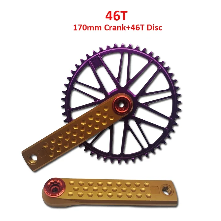 aluminum folding bike crankset, 104BCD square taper, single positive-negative tooth chainring, fit 7-12 speed