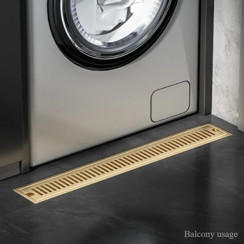 10cm Wide Ultra-Long 304 Stainless Steel Shower Floor Drain, Anti-Clog High-Flow Bathroom Floor Drain