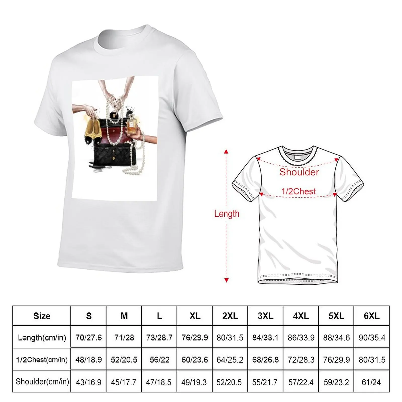 Perfume Bottle Pearls Bag Classic Shoes T-Shirt Big and Tall Casual T-Shirt