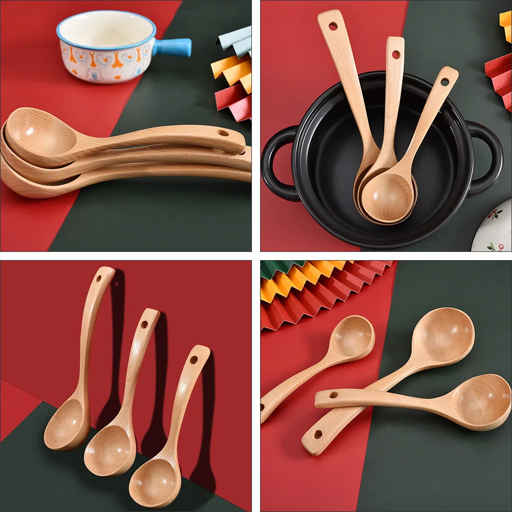 

Easy to Clean Spoon Long Handled Soup Spoons for Cooking Large Eating Multifunctional Hot Pot Smooth Surface Capacity