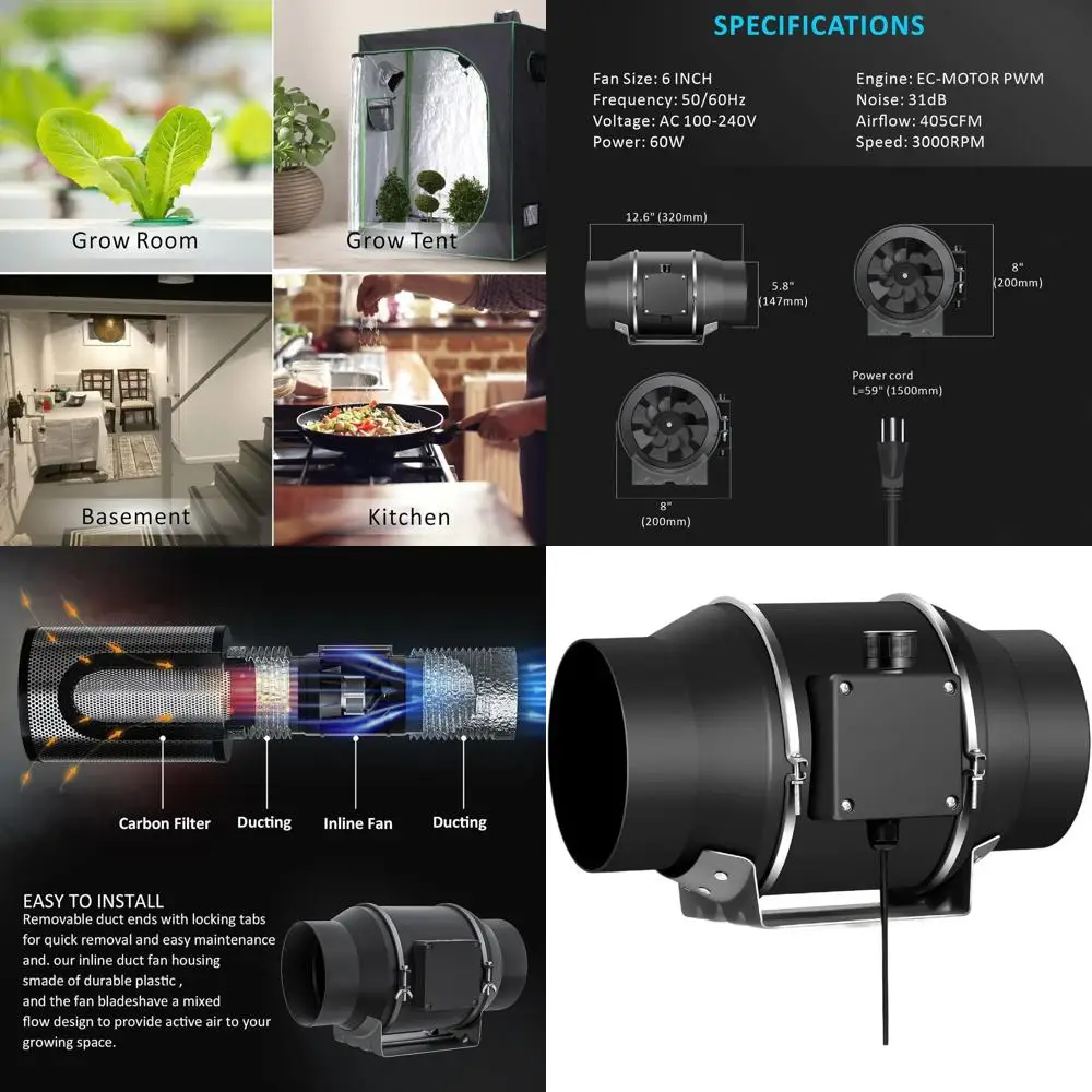 6 Inline Duct Fan W… - image