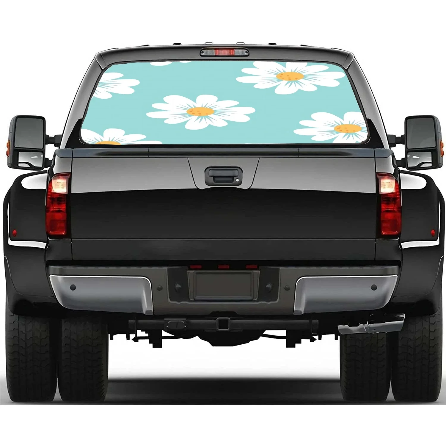 

Daisy flowers Car Window Decal Sticker Graphic Decorative Truck Perforated Vinyl Universal Wrap Sticker