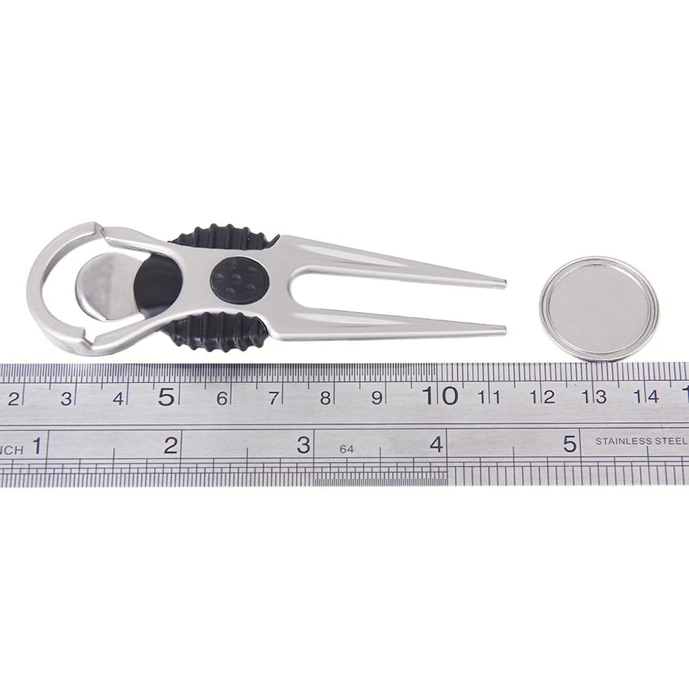 

Golf Repair Tool Divot Marker Ball Accessory Zinc Alloy Lightweight Silver 9.4cm 2.6cm Golfer Training Accessory Golf