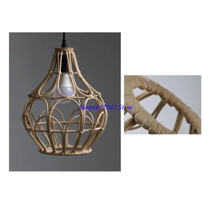 

L69A Beautiful Rattan Bottle Ceiling Pendant Lantern Light Natural Pendant