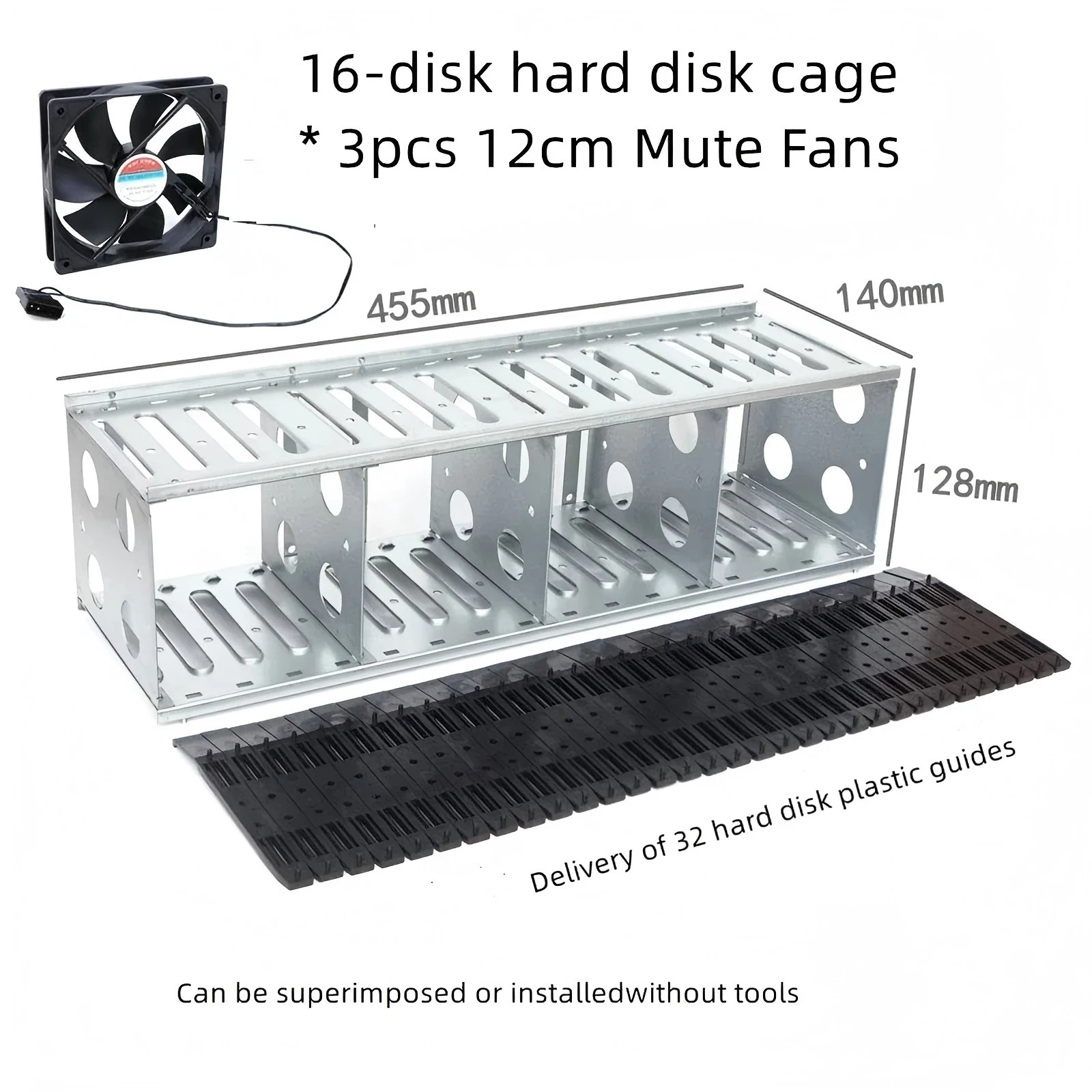 New Multi-hard Disk External Shelf 3.5” Hard Disk Cage Can Be Stacked Hard Disk Cabinet Hanging Machine