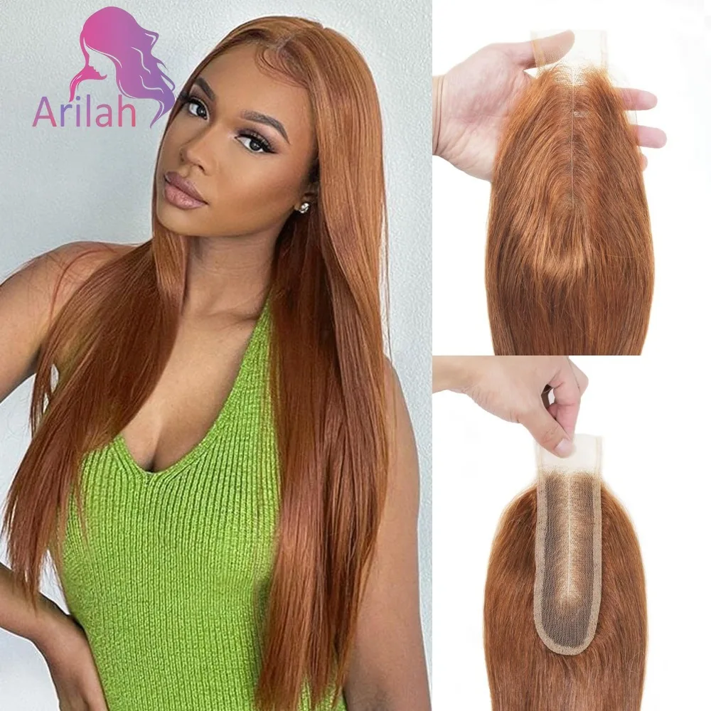 # ブラウンストレート2x6人毛レースクロージャーロングディープパートニングブラジリアンバージンヘア10-22インチ150%密度フルエンド30個