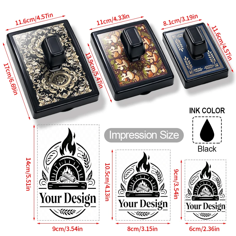 Customized Oversize Business Self Inking Rubber Stamp logo Prints for Festival Warehouse Package Labeling, mark bulk holiday car