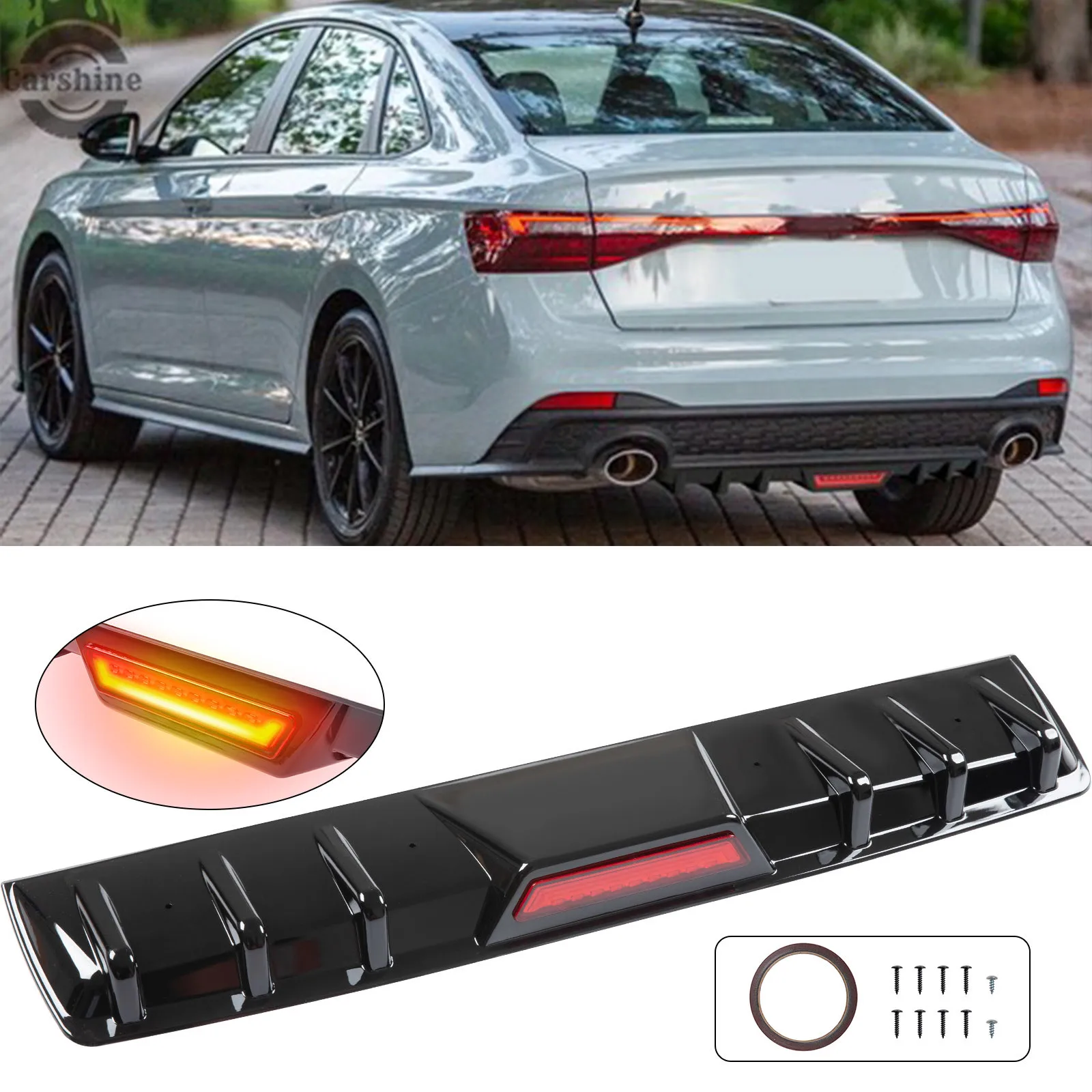 

Для VW JETTA GLI MK5-MK8 глянцевый черный задний бампер диффузор губа акула плавник