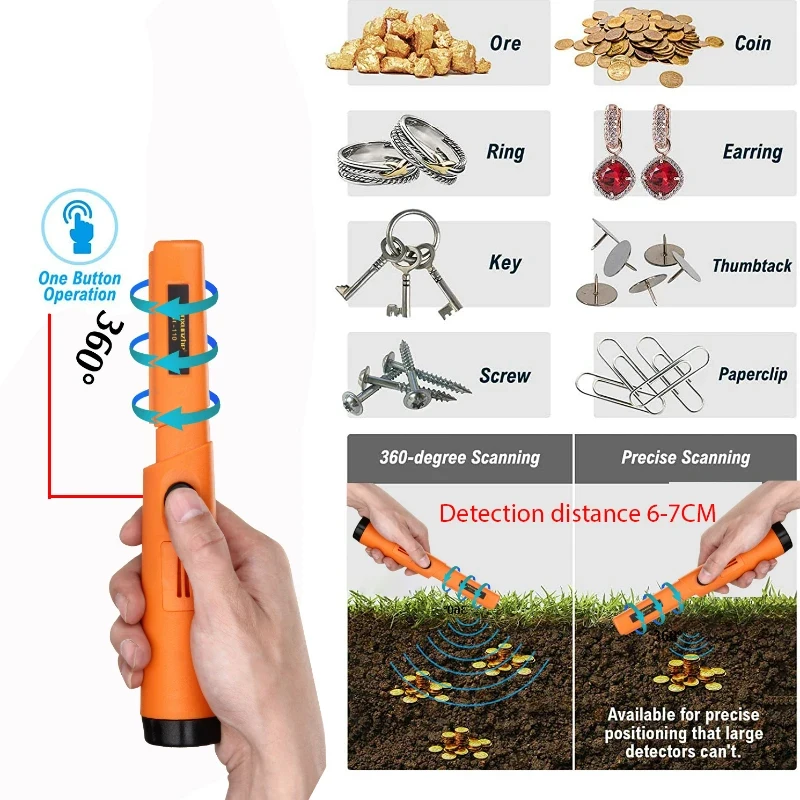 2024 New high Sensitive Metal Detector pointer Pinpointing GP-pointer IP68 waterproof Hand Held Metal Detector with Bracelet kit