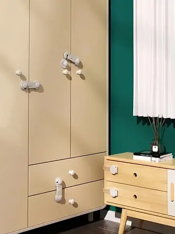 10PCS Baby Safety Locks Cabinet Locks Room Locks Drawer Locks Anti-Pinch Folio Locks Safety Protection Products