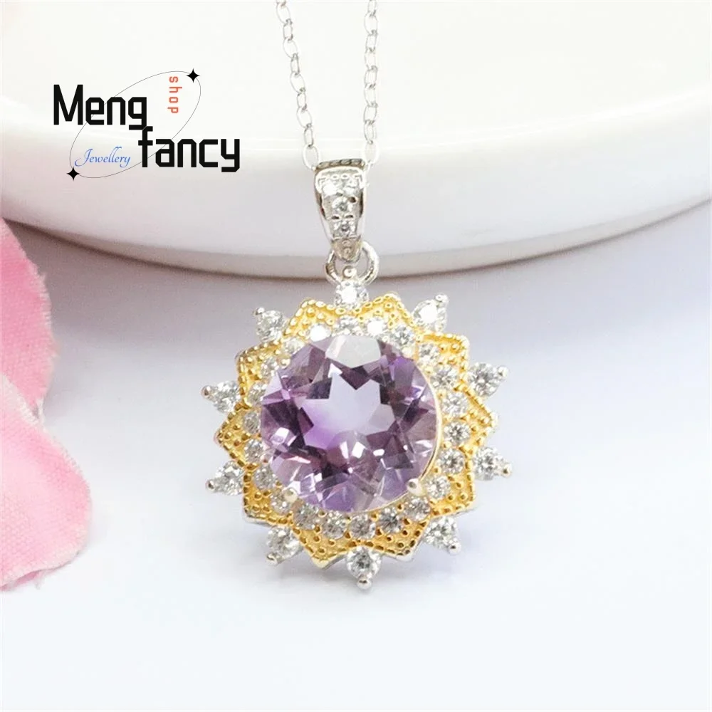 

Natural Amethyst Pendant Purple Colour Treasure Exquisite Elegant Necklace Wedding Souvenir Fashion Luxury Jewelry Holiday Gifts