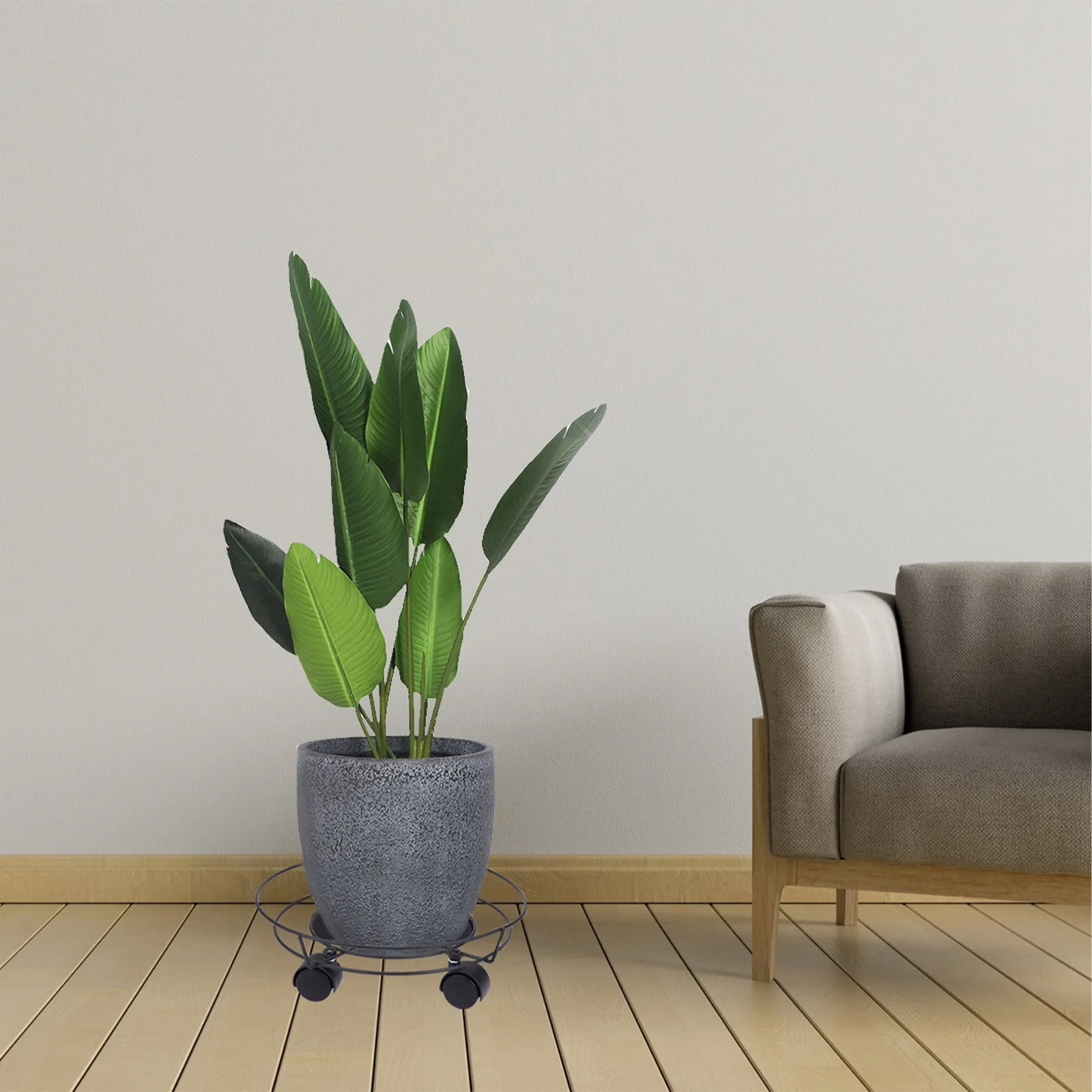1Set Pulley Flower Pot Holder Simple Design Plant Stand for Indoor Outdoor Large Heavy Pots Moving Flowerpot Rack