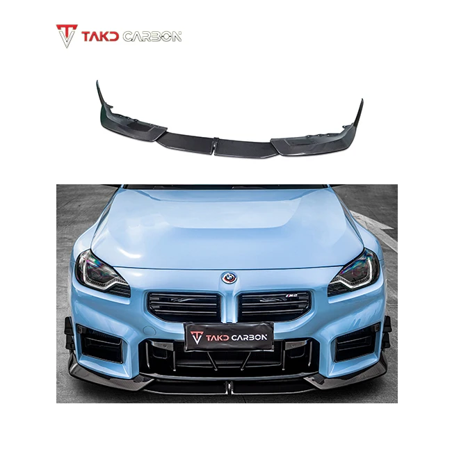 TAKD Carbon Real Car Data Development Dry Carbon Fiber Front Bumper Lip Diffuser For BMW M2 G87 2023-UP