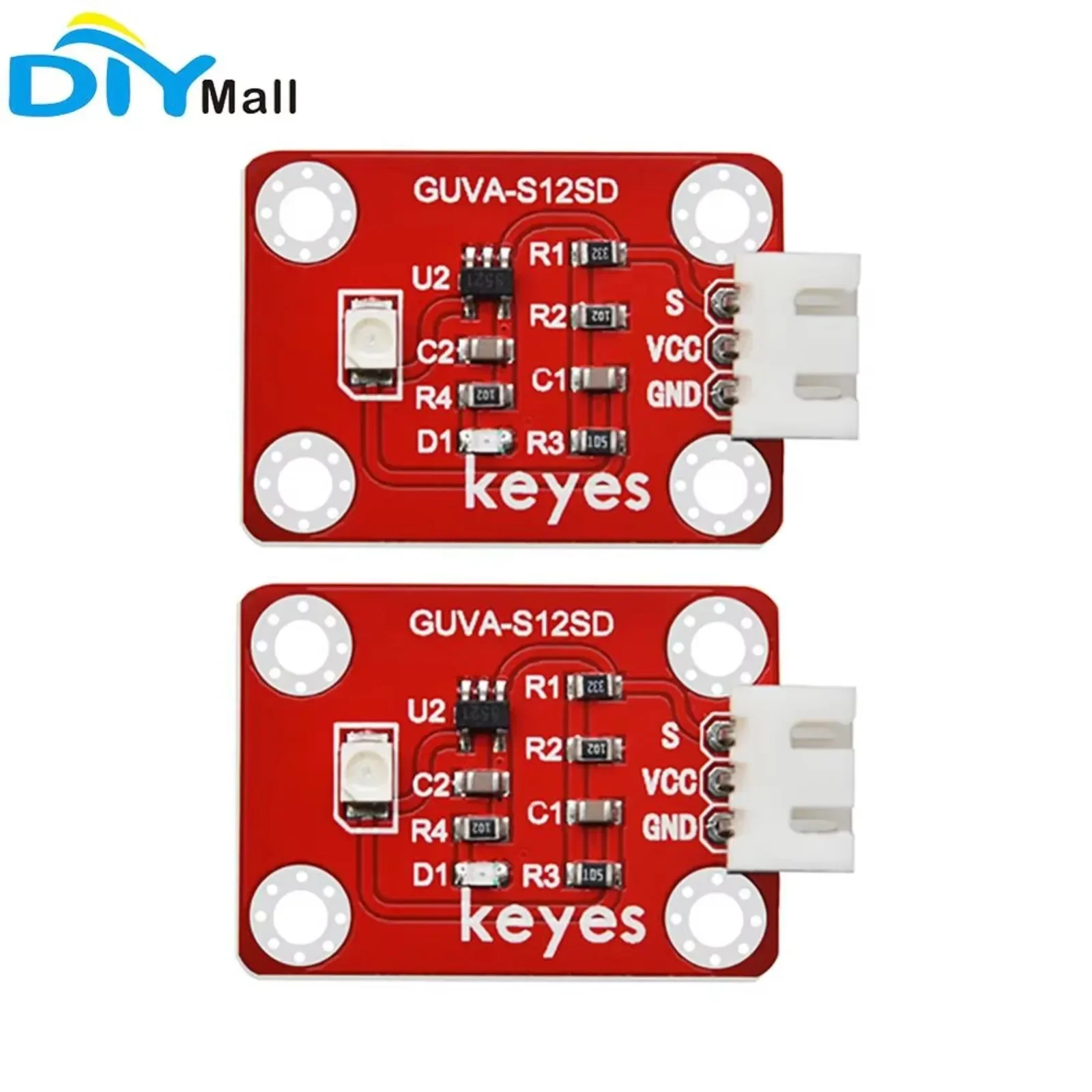 2PCS GUVA-S12SD 3528 Ultraviolet sensor Module plug white terminal for Arduino Raspberry Pi