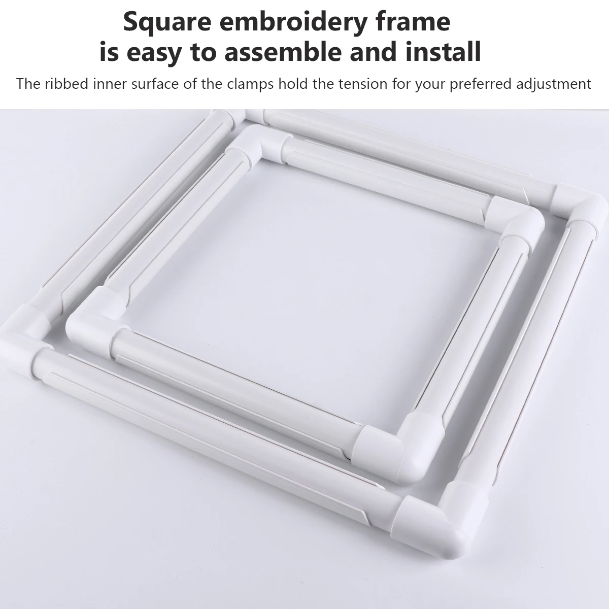

1pc Square Plastic Clip Frames Embroidery Tool Durable Diy Rack For Quilting Cross-Stitch Silk-Painting Clamp Frame