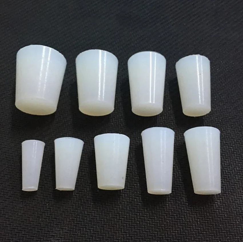 10Pc tappi di chiusura con tappo in gomma conica trasparente/nera tappi di chiusura con tappo conico in Silicone 1.5-16mm