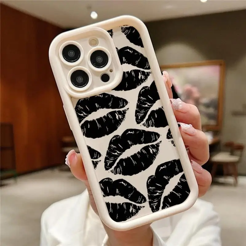 Fashion Lip Printed Case for OPPO A17 A16 A15 A15S A53 A9 A5 2020 A54 A55 A58 A74 A52 A72 A92 A76 A96 A73 A94 Shockproof Cover